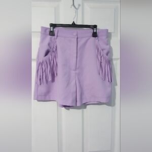 Strut & Bolt Purple Fringe Shorts